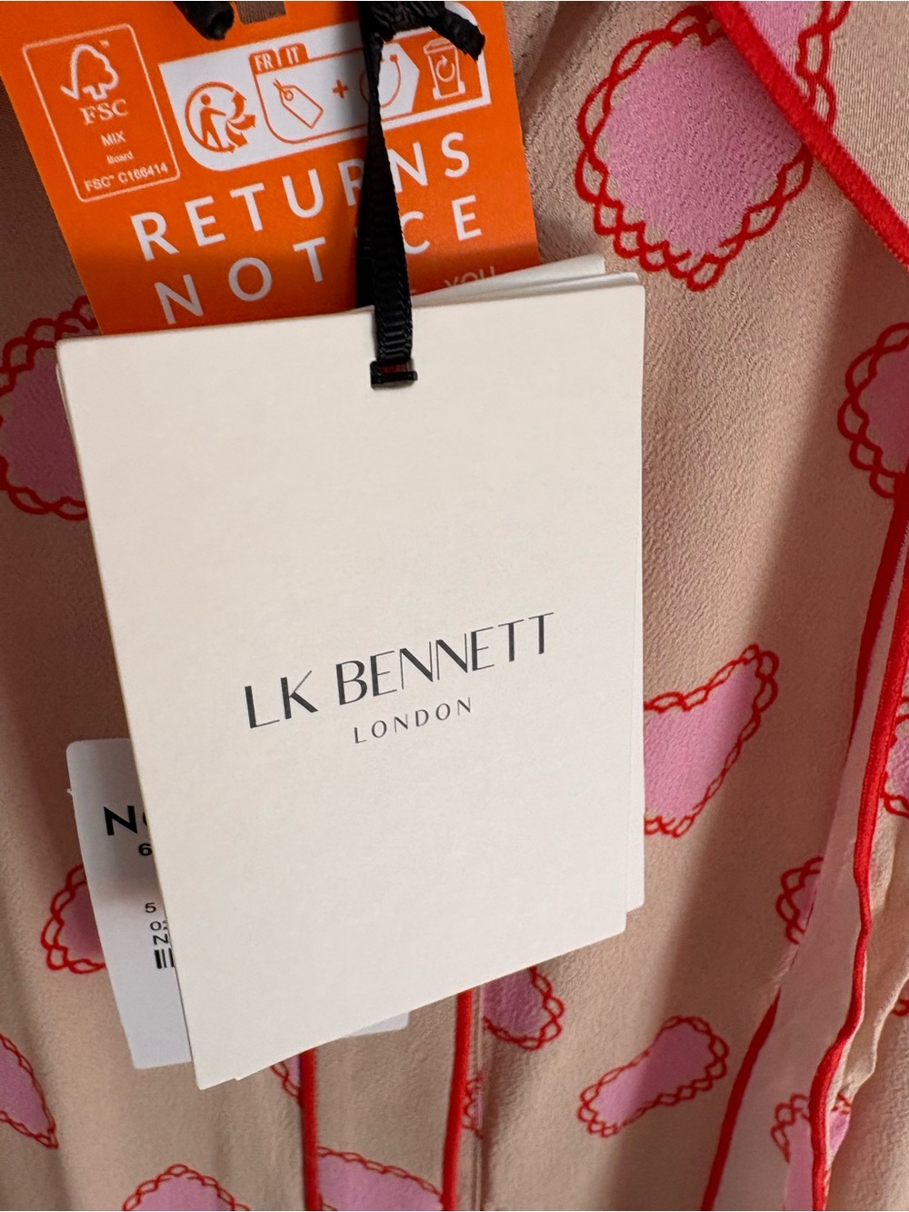LK Bennett NWT Heart  Print Bow Blouse - Picture 10 of 12